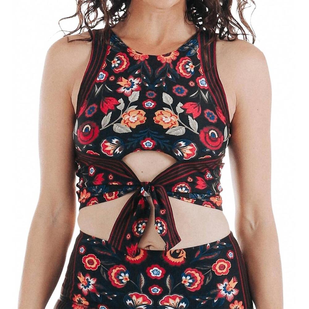 NEW YOGA DEMOCRACY reversible knot top in folklore